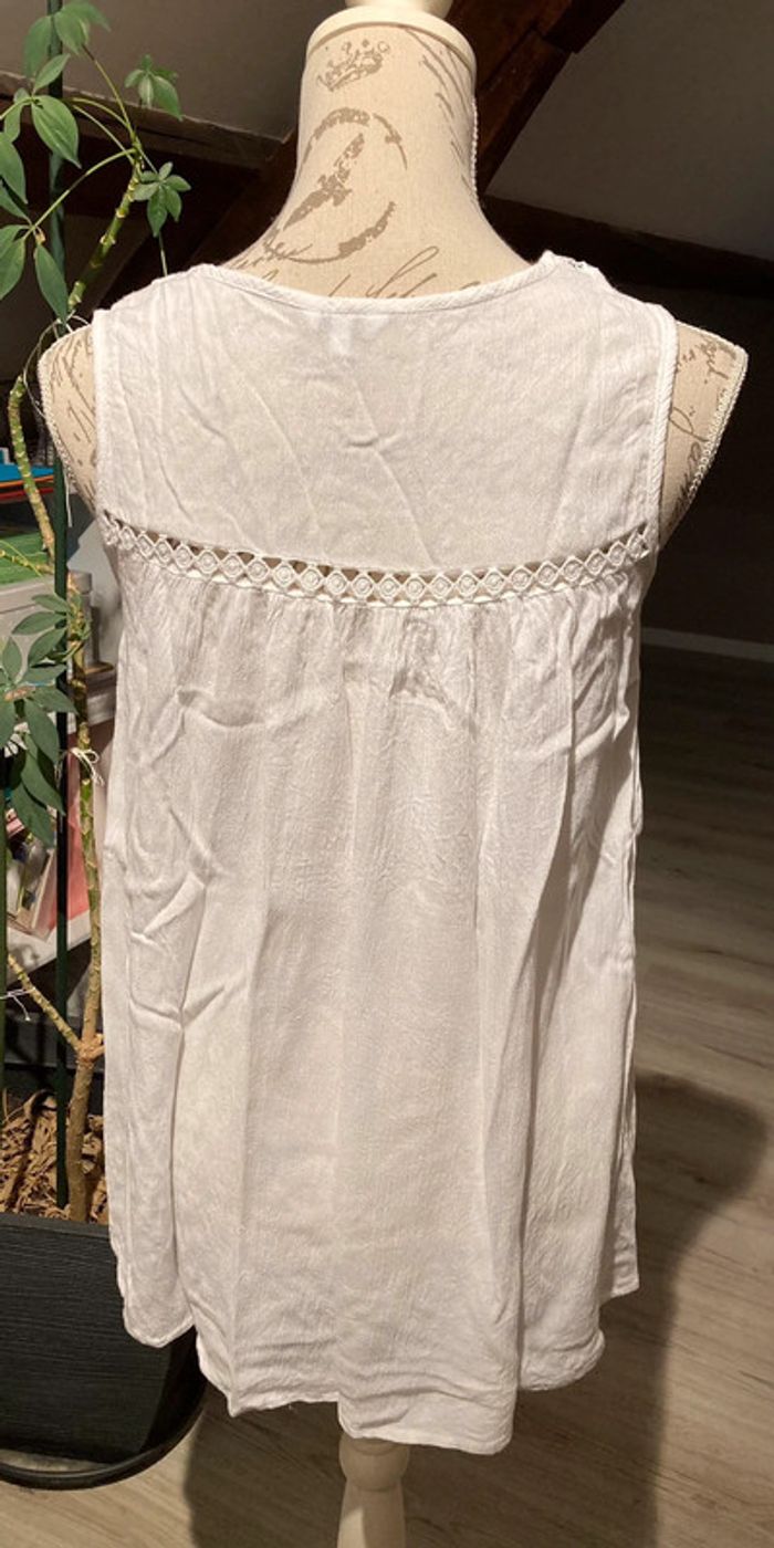 Débardeur broderie blanc - photo numéro 3