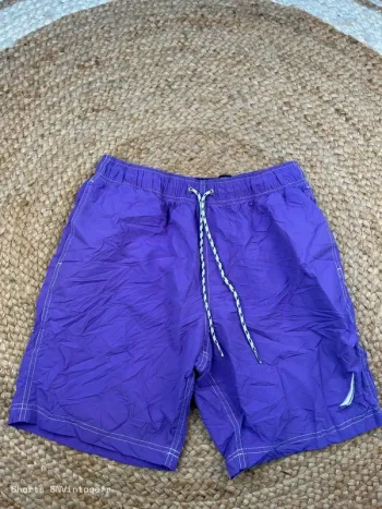 Short de Bain Nautica Homme Violet | Taille S | Très Bon État | Swimwear Vintage | SM733