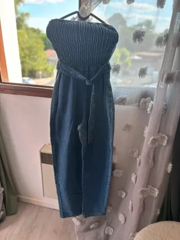 Salopette en jean bustier taille 38