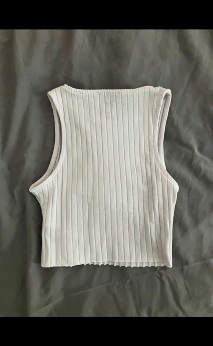 Débardeur crop top blanc - photo numéro 3
