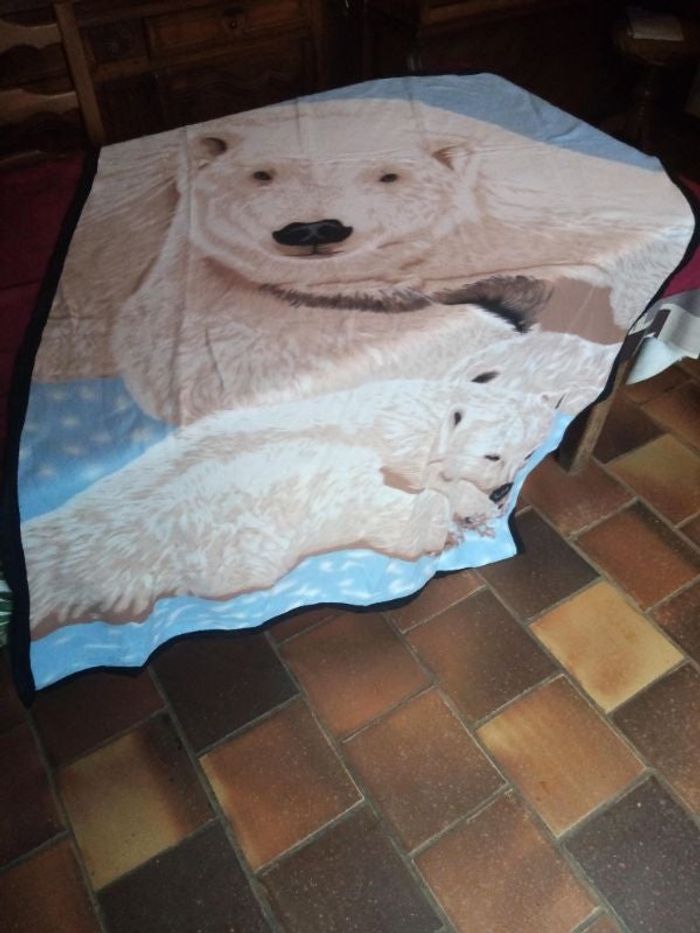 Plaid avec une tête d'ours neuf jamais servi