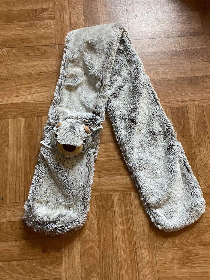 Écharpe marron avec tête de castor taille 1/2 ans 🦫