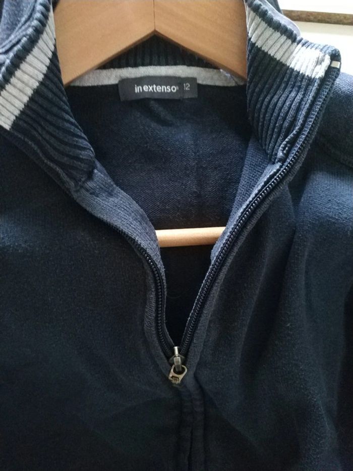 Gilet zippé bleu inextenso 12 ans - photo numéro 3