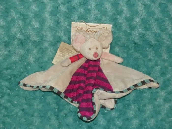 Doudou plat souris bukowski rose beige 🐭 Neuf