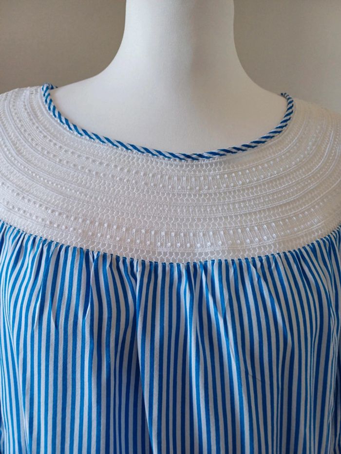 Blouse bleue rayée Camaieu taille L 40 - photo numéro 3