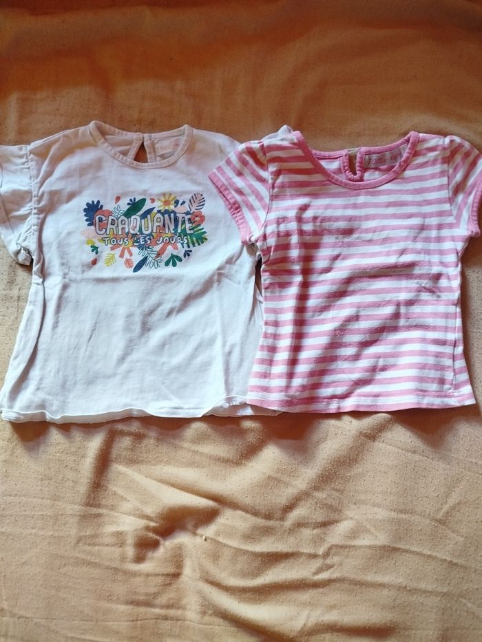 Lot de 2 tee-shirts fille 18 mois – Très bon état