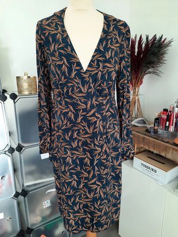 Robe porte-feuille bleu avec motifs See U Son 36 neuf sans étiquette #lora11femme36