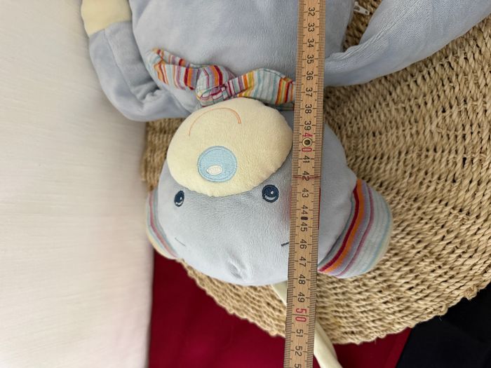 Peluche ours bleu range pyjama Babysun sac à dos - photo numéro 4