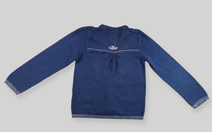Gilet cardigan tricot bleu marine argent Orchestra 6 ans 116 cm fille - photo numéro 5