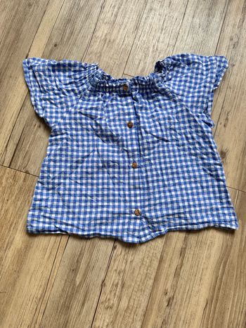 Top Vichy bleu Zara 2/3 ans