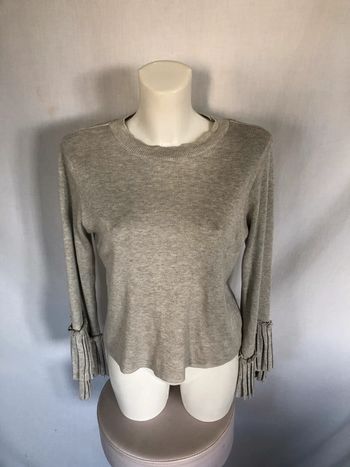 Pull gris à manches volantées River Island taille 36 38 excellent état