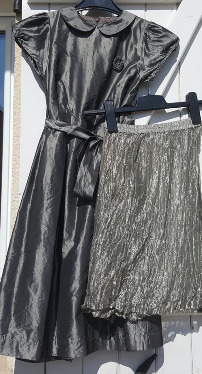 Robe habillee avec jupon métalisé amovible Jacadi 10 ans - photo numéro 3