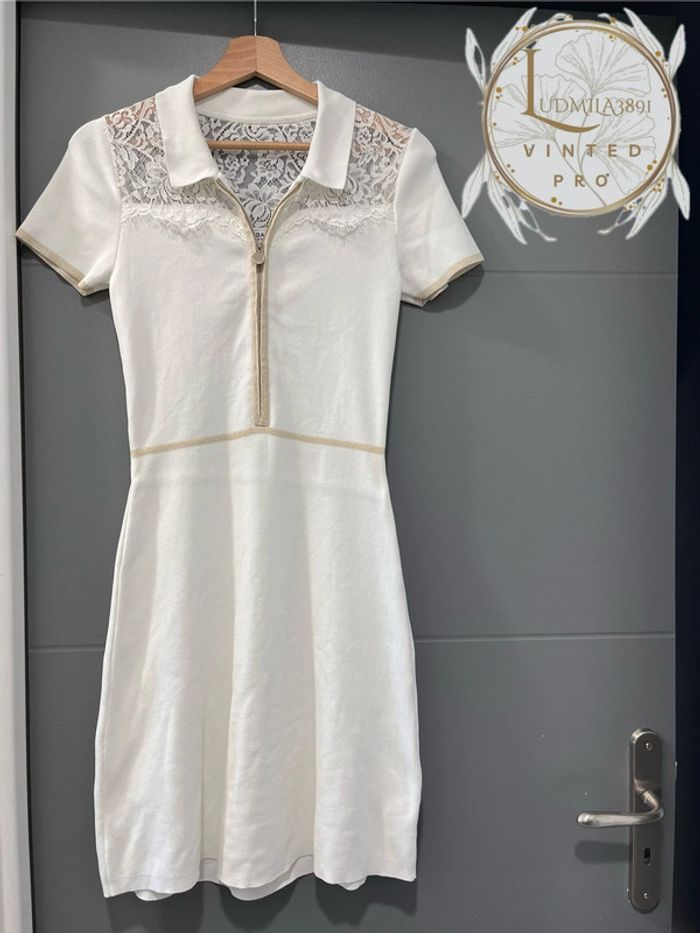Robe polo blanche et dorée Morgan TS