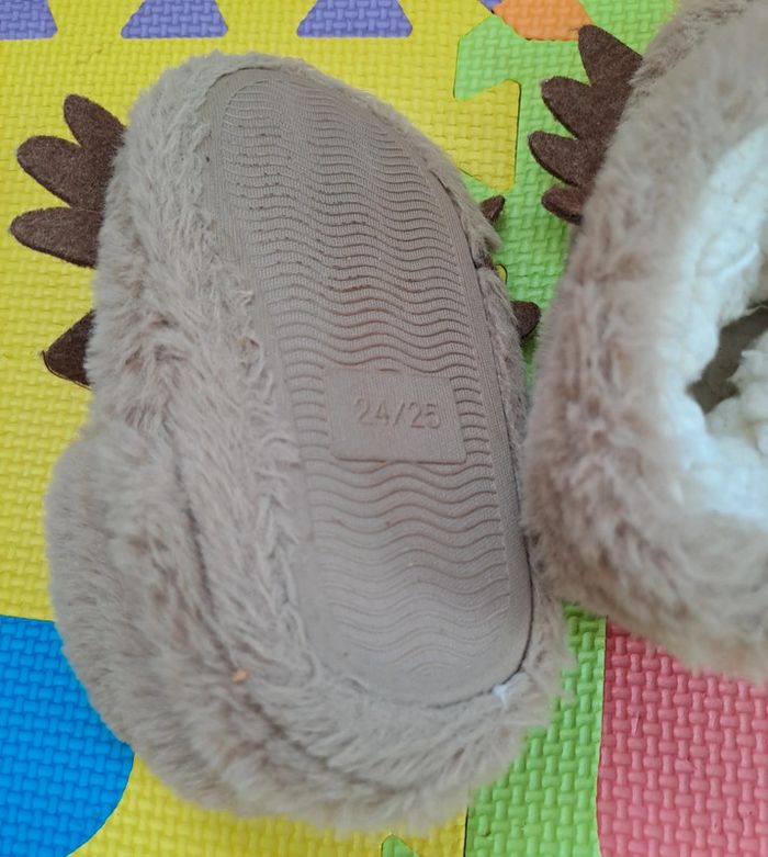 Chaussons fourrés marron hiboux, action, taille 24/25 - photo numéro 4