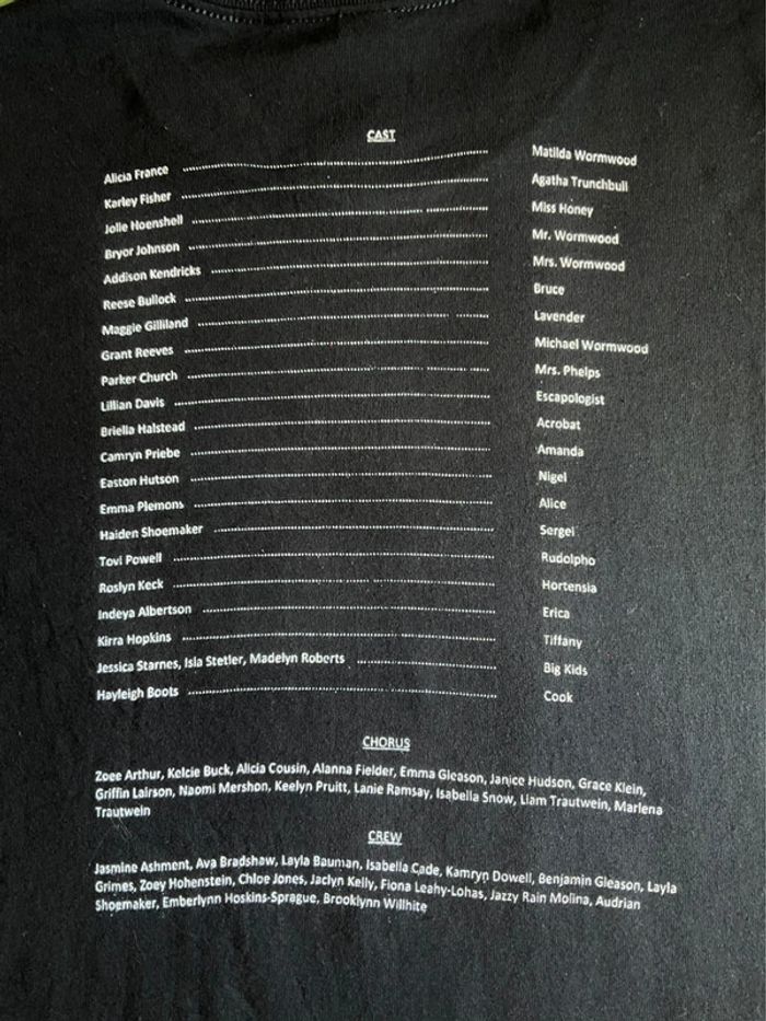 T-shirt noir pour homme Matilda jr The Musical taille L 381 - photo numéro 4