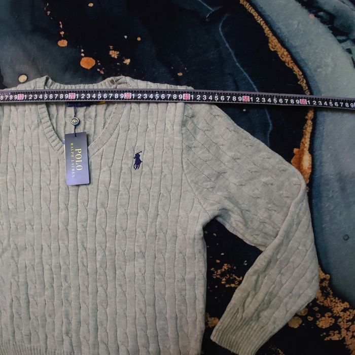 Pull col V Ralph Lauren Taille L - Gris - photo numéro 6