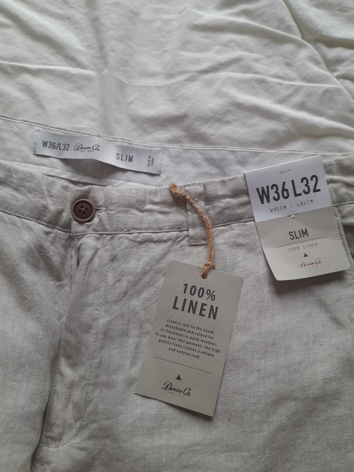 Pantalon slim w36/l32 lin 100% taille 46 neuf