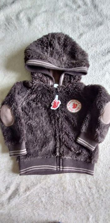 Joli gilet fantaisie zippé et capuche bébé garçon 9 mois