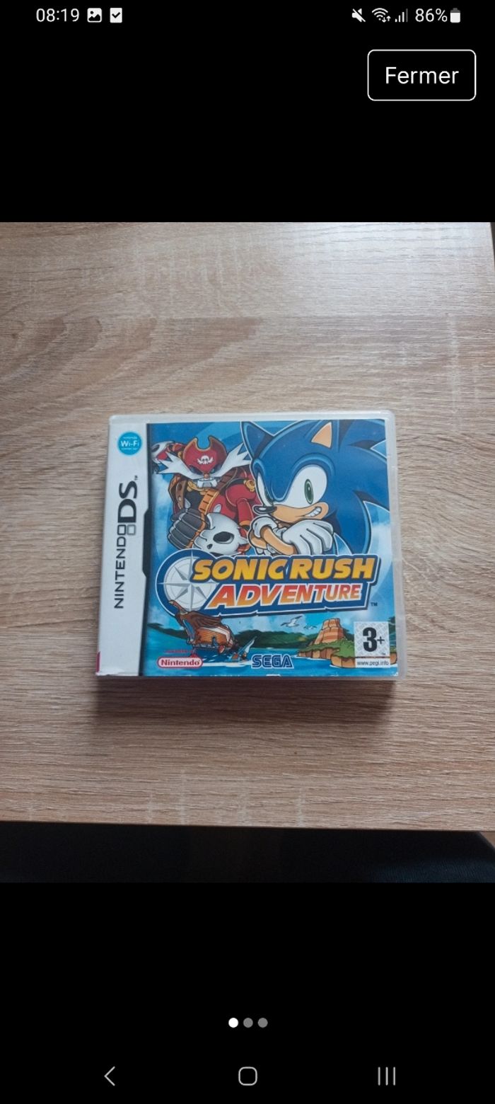 Jeu DS sonic rush adventure