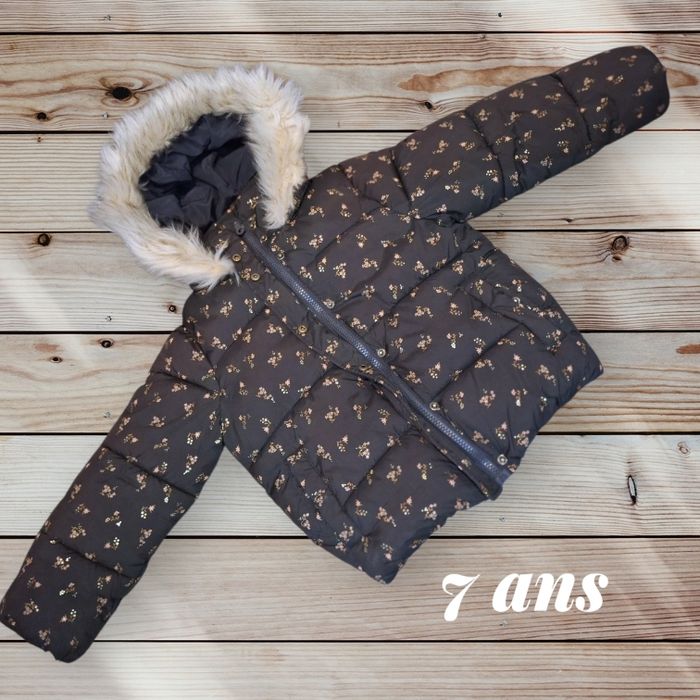 Doudoune à capuche fille doublée maille polaire