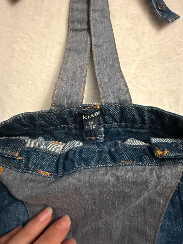 Salopette short en jean Kiabi 3 mois - photo numéro 3