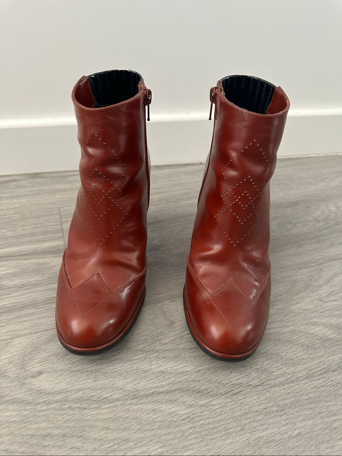 Bottines en cuir marron rouille Alfie Karine Arabian T37,5 - photo numéro 2