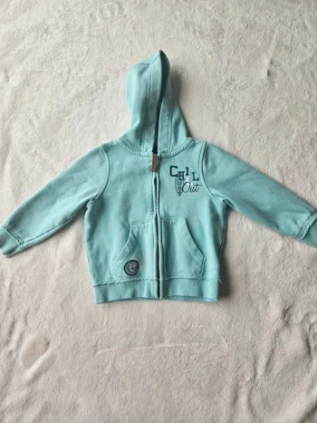 Gilet zippé turquoise 3 ans in extenso