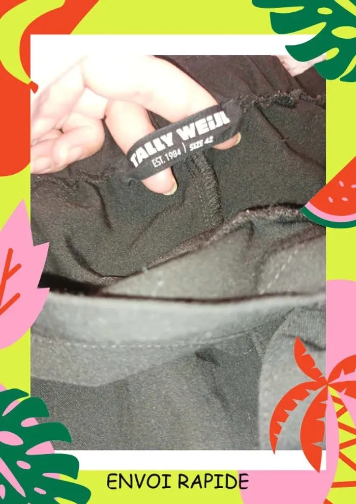 Jolie short noir avec bande jaune - photo numéro 4