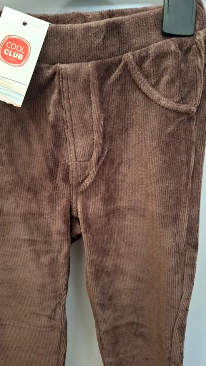 Pantalon élastique velours Taille 128cm - photo numéro 4