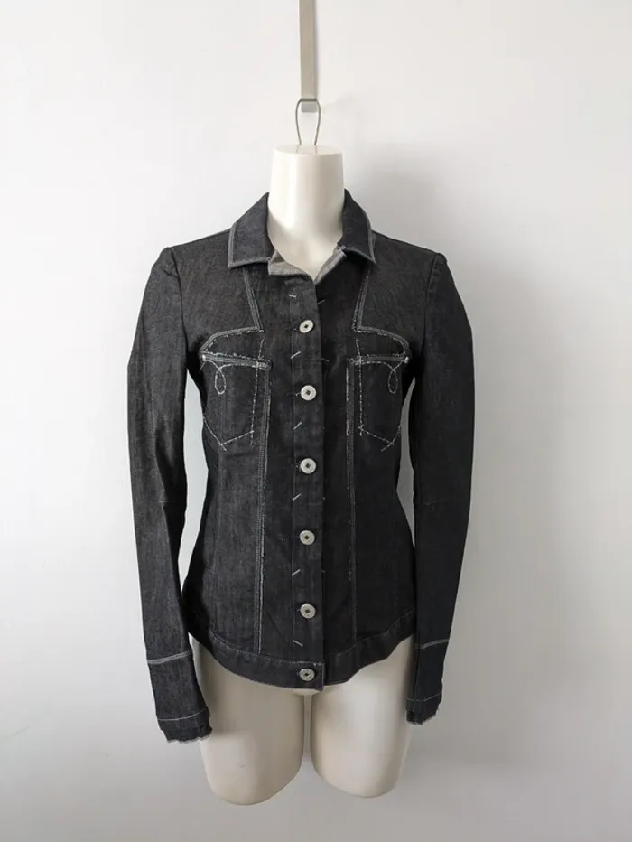 Veste en jean brodée - Marithé + François Girbaud - taille XS
