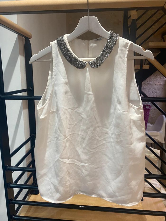 Blouse col Claudine pailleté