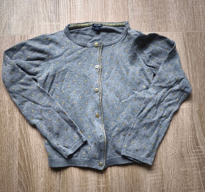 Gilet gris point dore - 5 ans