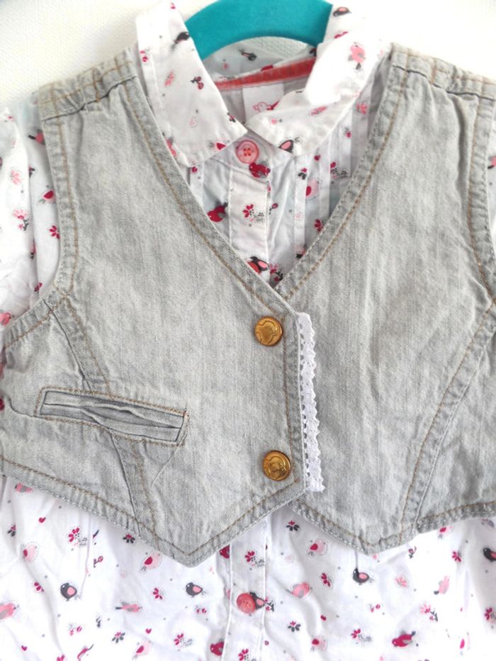 Chemise + boléro jean 18 mois - photo numéro 2