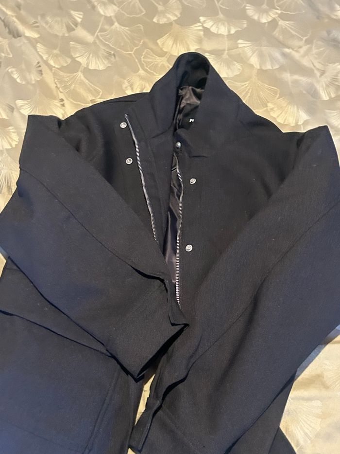 Veste noir à col montant pull and bear - photo numéro 6