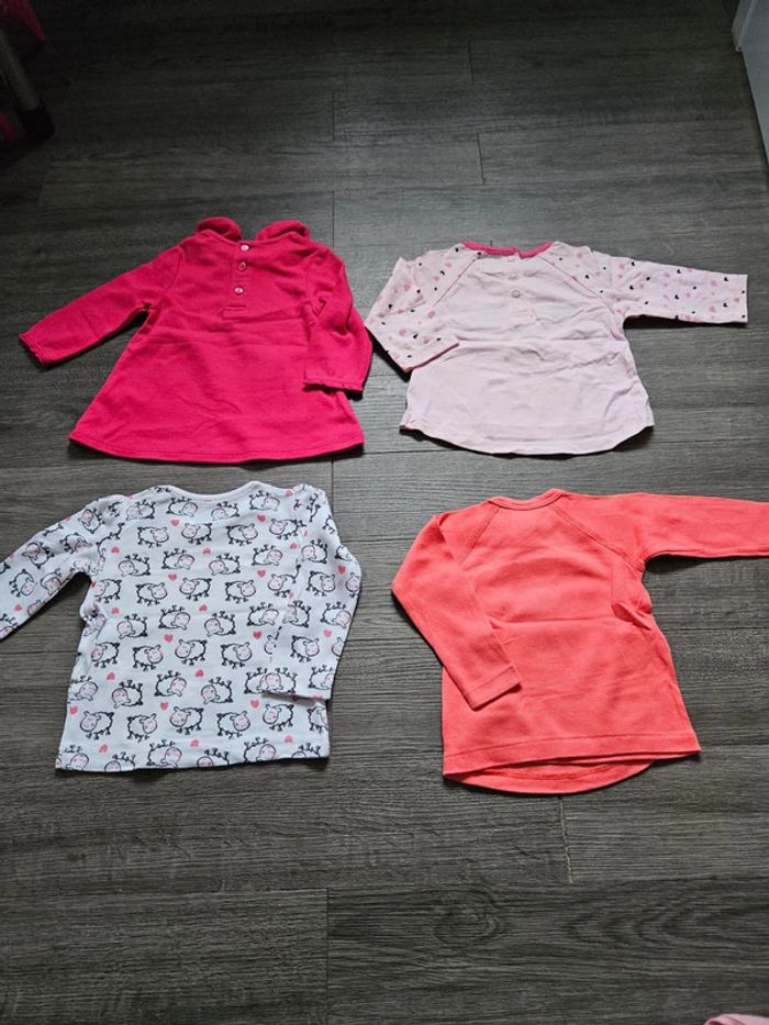 Lot de 4 tee-shirts manches longues fille taille 6 mois - photo numéro 7