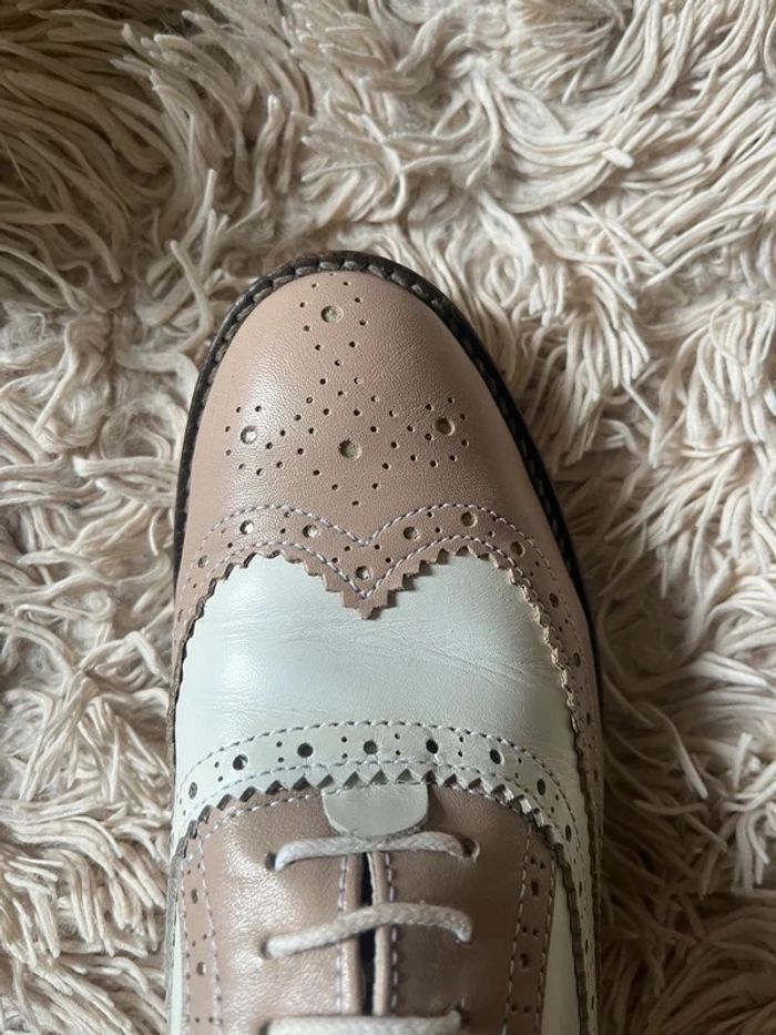 Magnifiques derbies tout cuir modèle Nathan beige et blanche 37 - photo numéro 6