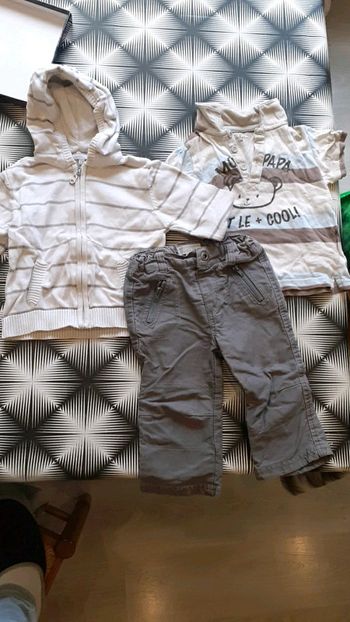 Lots gilet pantalon tshirt 12 mois