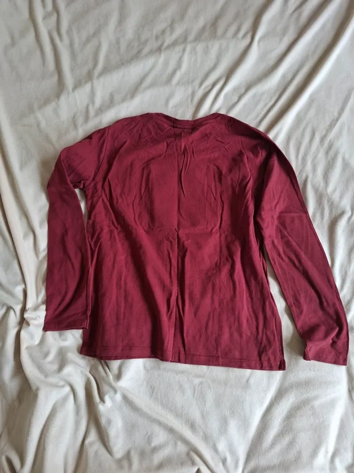t-shirt garçon bordeaux, manches longues, taille 11/12 ans, marque Zara - photo numéro 3