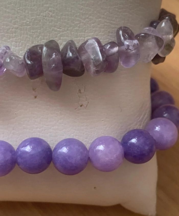 Set 2 bracelet 💯 cristaux amethyst 🍭🍭 - photo numéro 2