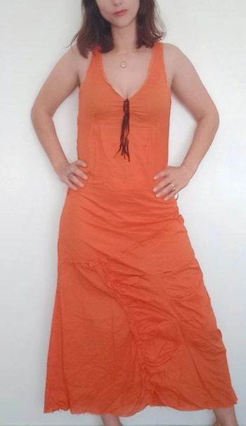 Robe d été orange style ethnique