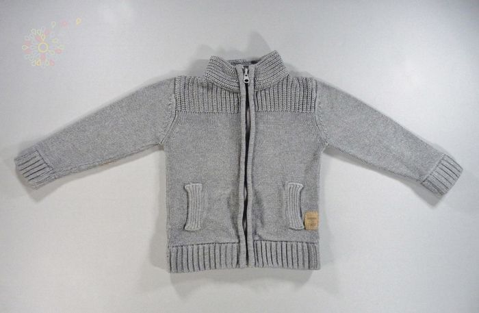 Gilet zippé tricot gris Tape À L'oeil 3 ans 96 cm garçon