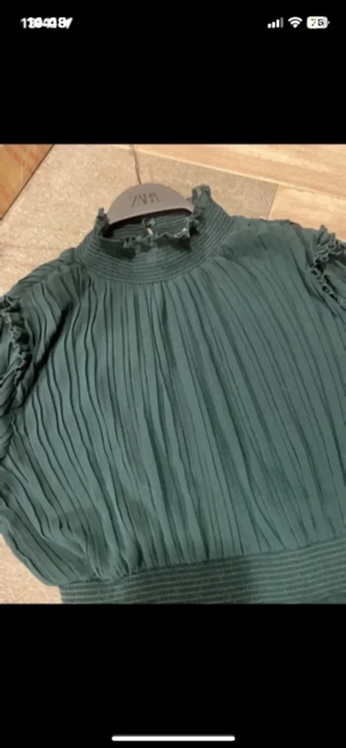 Magnifique robe verte plissé Zara taille M - photo numéro 8