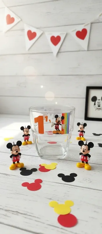 Verre Disney Mickey Mouse – Collection "Chiffre 1 & 5" & Arc-en-Ciel