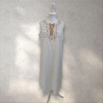 Robe longue sans manche en coton blanche taille M