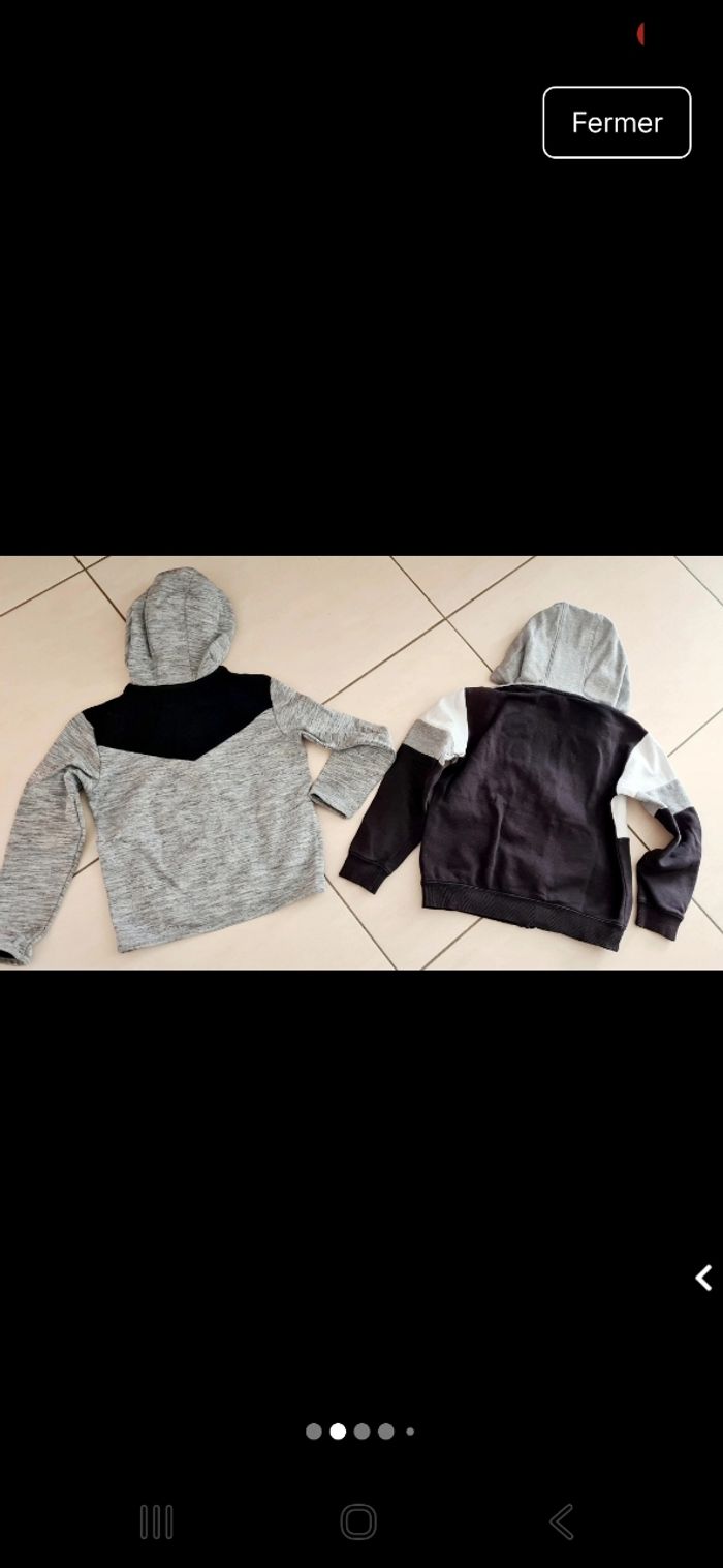 lot de 2 sweat-shirt zippés - photo numéro 2