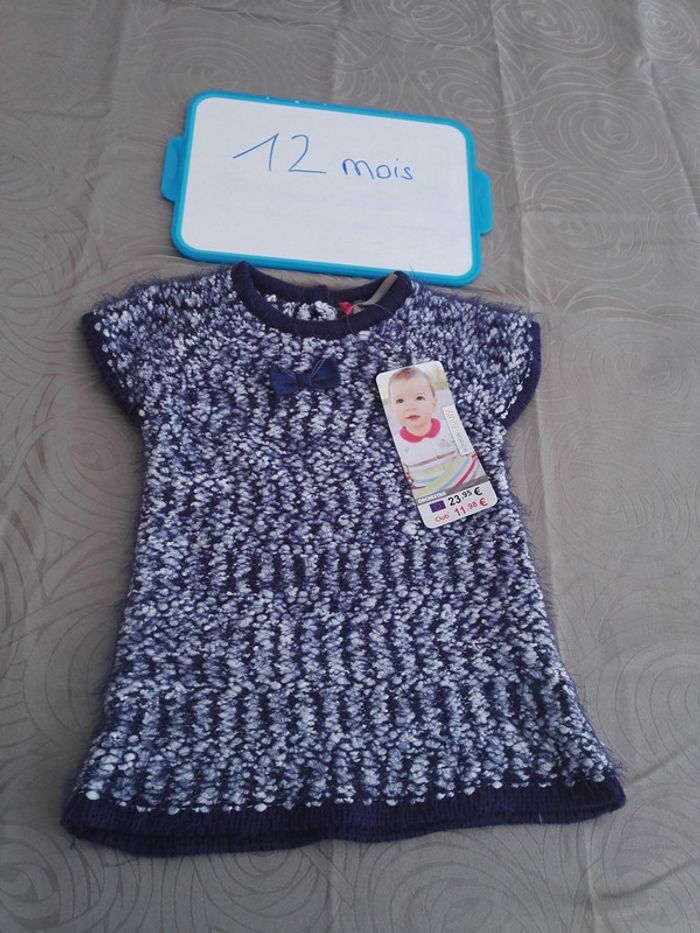 Ensemble robe + tshirt manches longues 12 mois neuf étiqueté - photo numéro 2