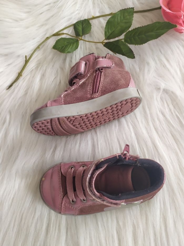 Baskets tennis montantes Geox tout cuir bébé fille pointure 21 - photo numéro 2