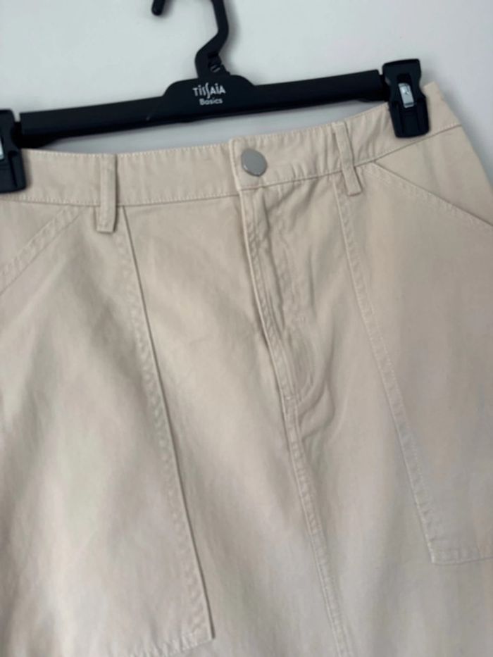 👗 jolie jupe beige effet jeans - pimkie collection - neuf avec étiquette - taille 38 - photo numéro 2