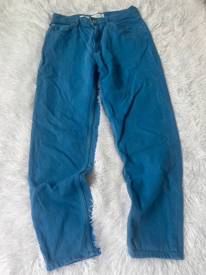 Jean Mom bleu électrique mango 38