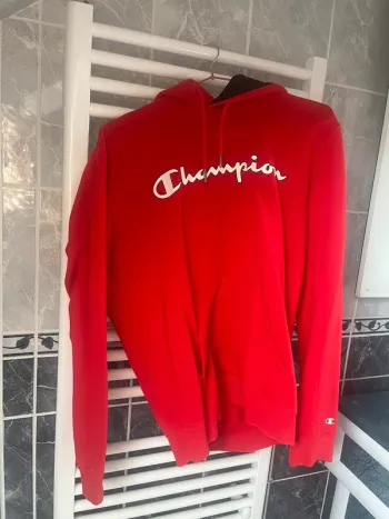 sweat à capuche homme Champion rouge